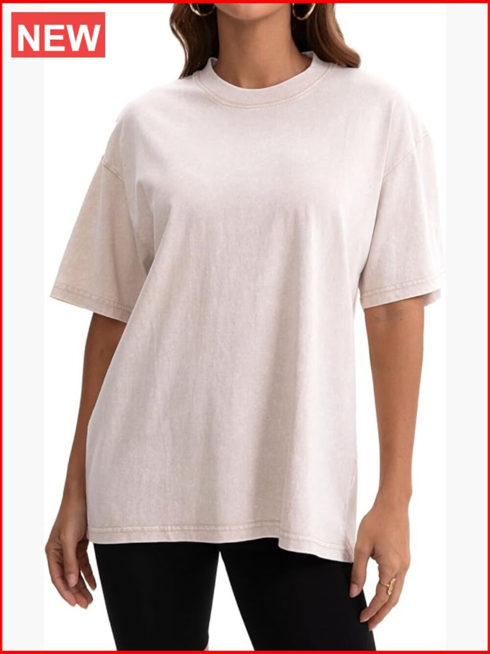 100% Cotton Washed Vintage Oversized T-Shirt for Women Baggy Boyfriend Tee